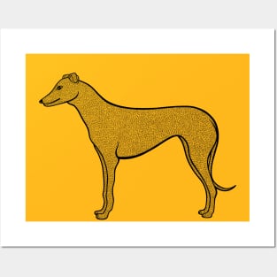 Greyhound - hand drawn detailed dog lovers animal design Posters and Art